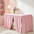 thumbnail image 4 of Floor Length Fitted Pleated Table Skirt Adjustable Elastic Strap Elegant Decor Cover For Banquet Buffet Wedding Party, 4 of 8