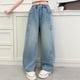 thumbnail image 1 of Cowsor Girls Baggy Jeans Distressed Denim Pants Elastic Waist Wide Leg Jeans for Girls Kids Loose, 1 of 7
