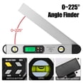 thumbnail image 3 of Yeacher 0~225掳 400mm Aluminum Alloy Digital Protractor Angle Meter Multi-function Angle Ruler LCD Display with Backlight Woodworking Inclinometer Building Woodworking Home DIY Utility Metal Ruler wi, 3 of 8