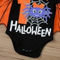 thumbnail image 6 of Mercatoo Toddler Baby Girls Halloween Outfit Letters Long Sleeves Romper Jumpsuit Tops Tutu Skirt 𝐈𝐧fant Girls Clothes Set, 6 of 8