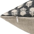 thumbnail image 3 of Fabdivine Block Print Throw Pillow Cover, 26x26 Inch Thick Linen Decorative Cushion Cover, Floral Print Boho Design Black Pillow Cover for Sofa and Couch, 3 of 5