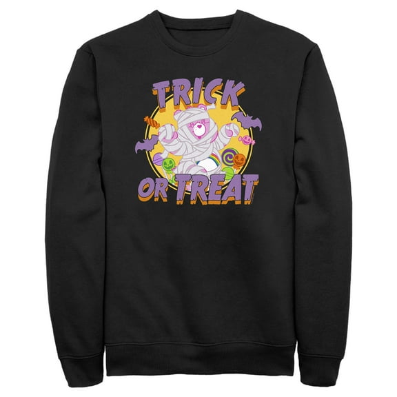 Men's Care Bears Halloween Trick-Or-Treat Cheer Bear Mummy  Sweatshirt Black 2X Large