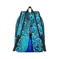 thumbnail image 2 of Honeii Beautiful Blue Peacock Print Canvas College Laptop Backpack, Durable Rucksack Travel Notebook Bag School Backpack Book Bag for Men Women-Medium, 2 of 7
