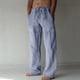 thumbnail image 1 of Pantalones largos para hombre, de algodón y lino, con cintura elástica, transpirables, cómodos y suaves, para playa, informales., 1 of 5
