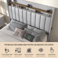 thumbnail image 5 of SIBEDS Bed Frame with Storage Drawers and Galaxy Star Projector PU Upholstered Gray Headboard, Full, 5 of 10