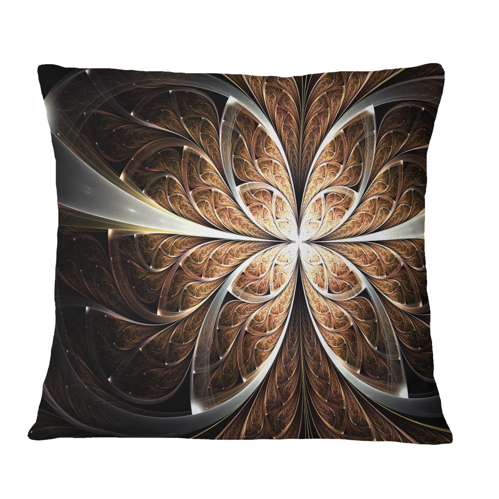 Designart 16" x 16" Brown Polyester Throw Pillow