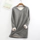 thumbnail image 2 of Moda Keep Warm Mujer Casual Cuello en V Manga larga Sólido Señoras Sudaderas Blusa Tops Pompotops  gfhjh20596, 2 of 3