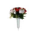 thumbnail image 2 of Memorial Cemetery Rose Bouquet with Vase Artificial Flowers Fade Resistant Grave Decoration Floral Arrangement Tribute Remembrance Memorial Graveyard Holiday Decoration, 2 of 7