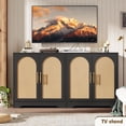 thumbnail image 7 of TROPOW Sideboard Buffet Cabinet - Credenza Storage with 4 Rattan Doors and Shelves, Modern Console Table Accent Coffee Bar Cabinet for Living Room, Kitchen, Hallway, Dining Room, Entryway, 7 of 7