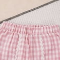 thumbnail image 6 of Toddler Baby Girl Clothes Gilrs Cute Outfit Short Sleeves Crewneck Embroidery T Shirt and Elastic Plaid Shorts Set, 6 of 6