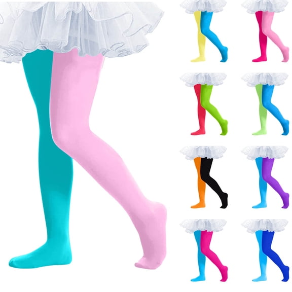 NAISIBABY Girls Footed Pantyhose 2-8T, High Waisted Stretchy Seamless Cotton Dance Ballet Party Tights Sky Blue