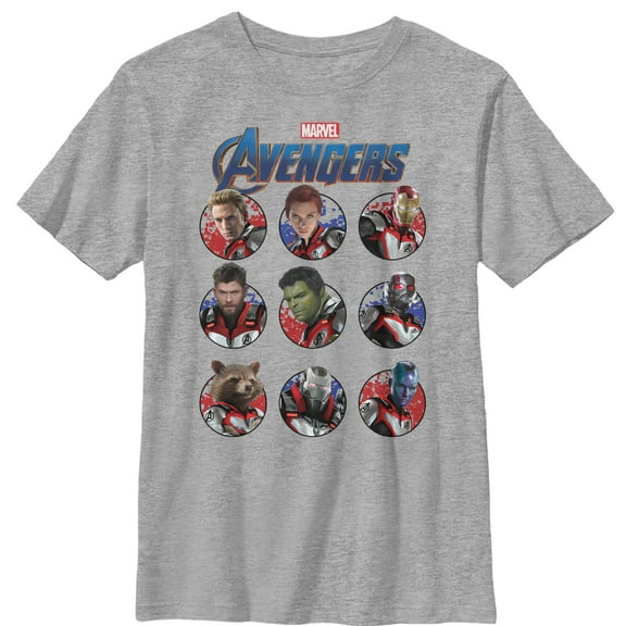 Boy's Marvel Avengers: Endgame Hero Circles  Graphic Tee Athletic Heather Large