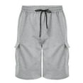 thumbnail image 4 of Nebwoak Cargo Shorts for Men- Soft Relaxed Fit Summer Elastic Waist Casual Shorts Gray Size 28, 4 of 6