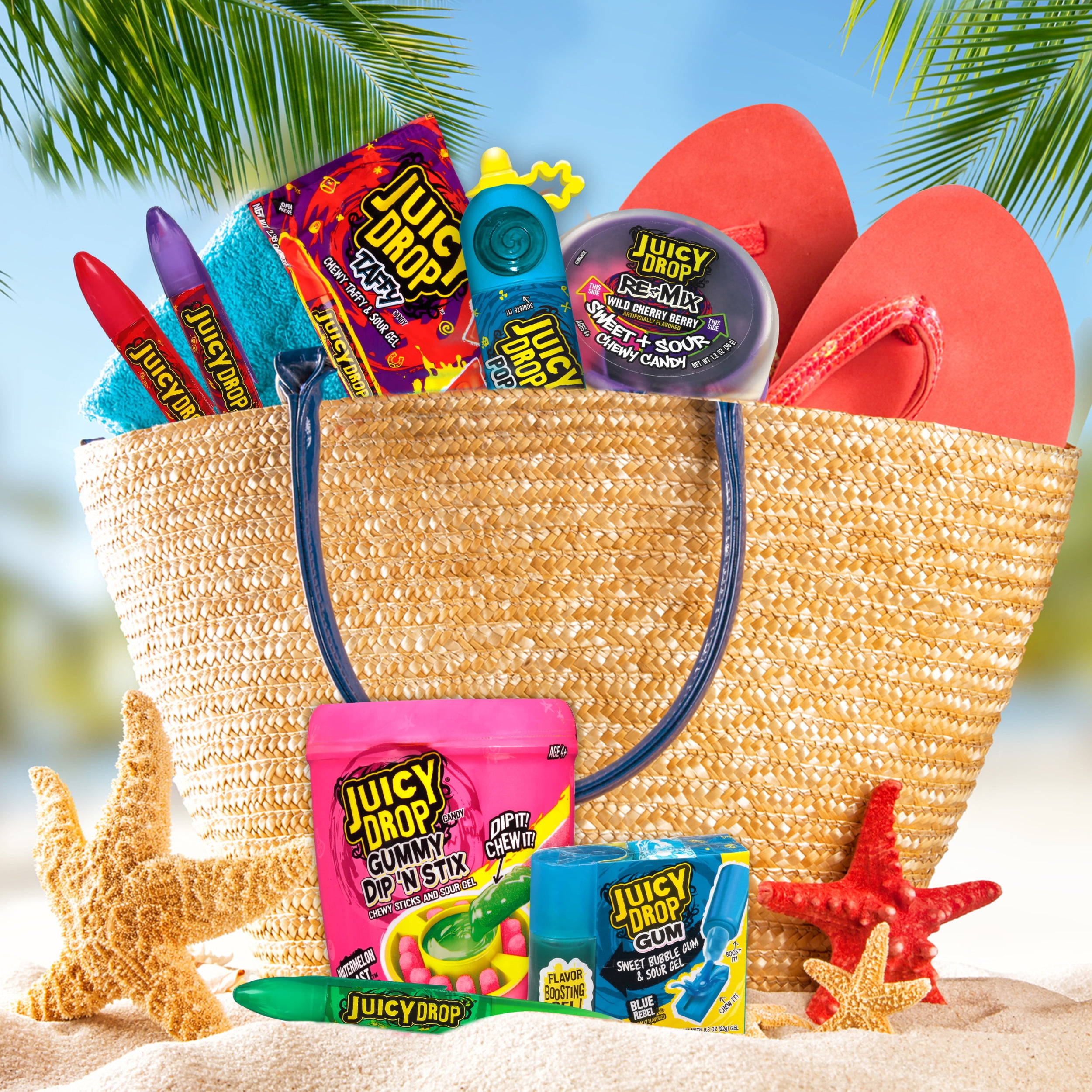 Juicy Drop Candy, Assorted Fruity Flavors, Sour Gel Candy, .5 oz