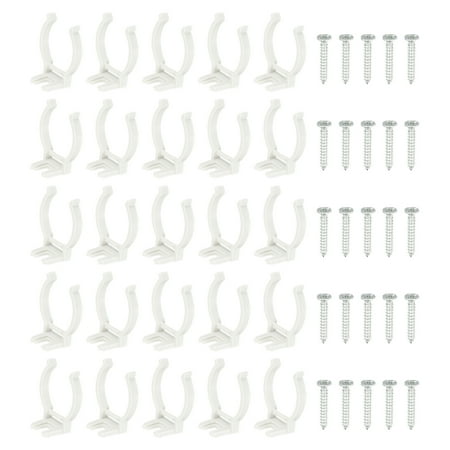 

Uxcell T8 U Clips Holder LED Light Bulb Mounting Bracket Plastic Fluorescent Tubes Holder White 25 Pack