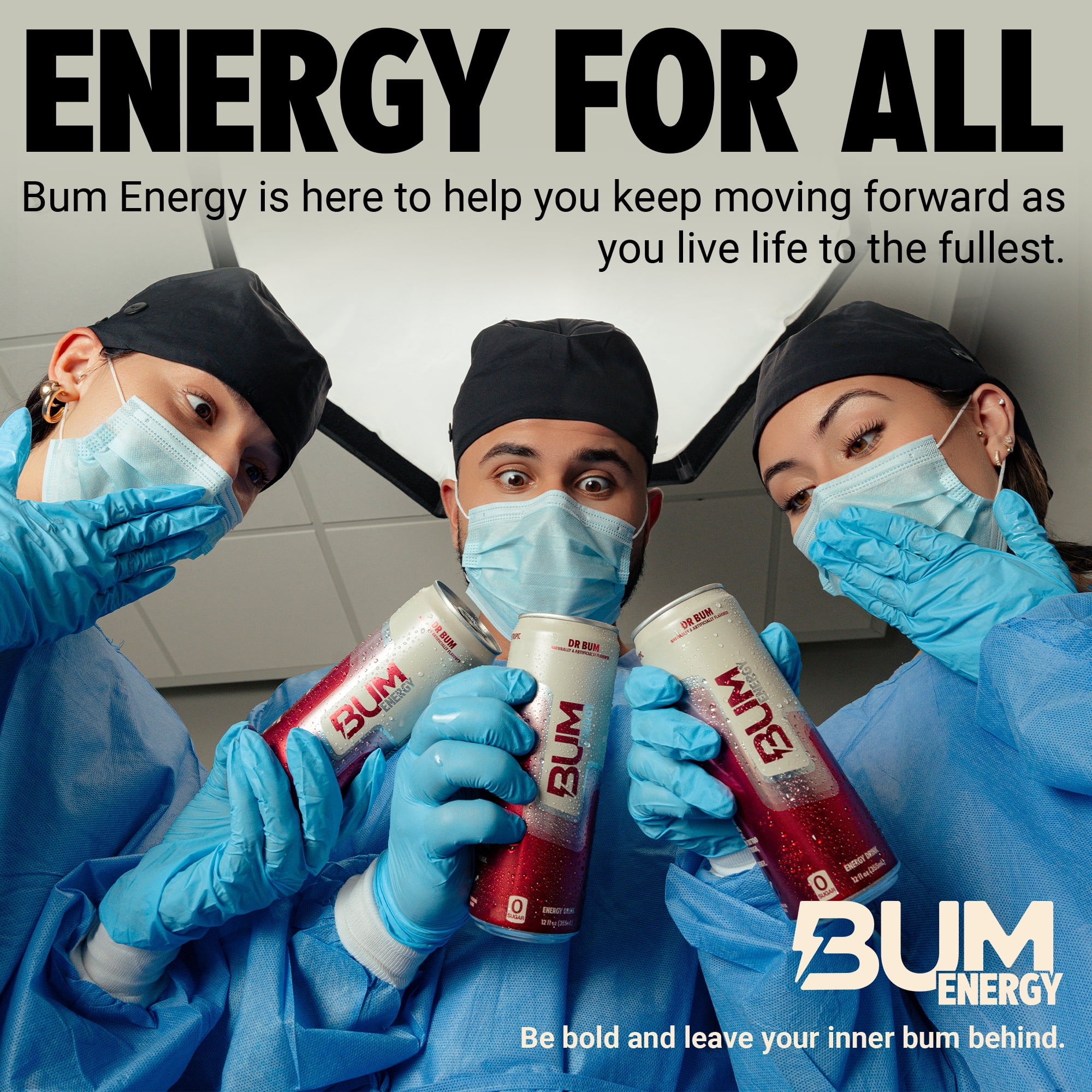 Bum Energy Drink, Dr Bum, 112mg Natural Caffeine, 12 fl oz Cans, 12-Pack