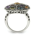 thumbnail image 2 of Auriga 925 Sterling Silver and Gold Gemstone Engagement Ring Size 6 for Women, 2 of 6