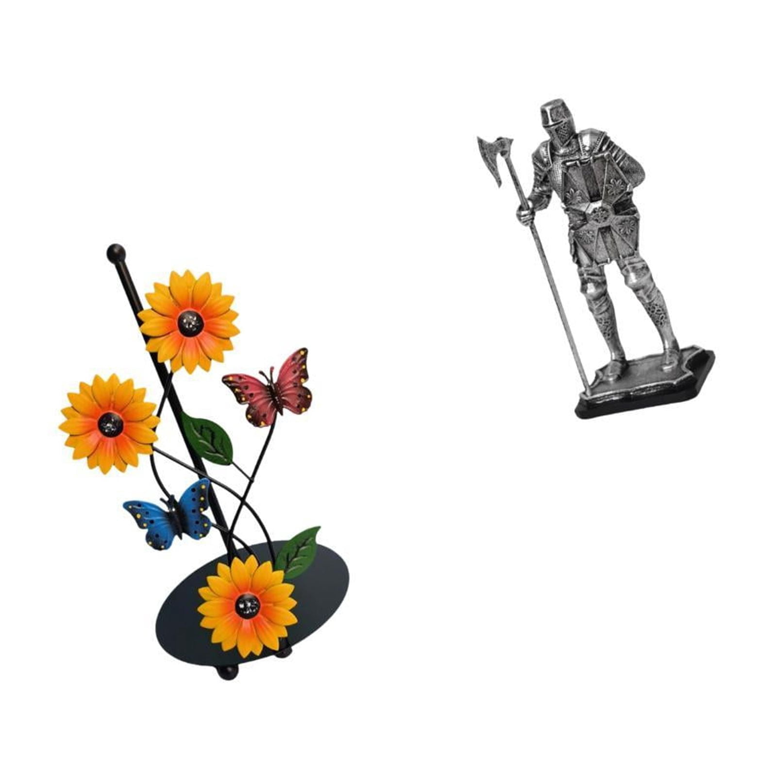 Fiocias Knight Paper Towel Holder Dispenser Non Slip Vertical Tissue Holder Rack Decorative Statue Figure Tabletop Ornament Entryway Fireplace Bedroom Home De