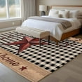 thumbnail image 4 of Texas Star Farmhouse Area Rugs 5'x8', Washable Small Throw Rugs for Classroom Bedroom, Rustic Black Plaid Berry Wooden Indoor Outdoor Rug Non-Slip Low Pile Carpet Runner Reversible Floor Mats, 4 of 8