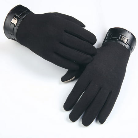 Mens Winter Full Finger Smartphone Touch Screen Cashmere Gloves