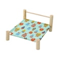 thumbnail image 3 of kusrkot Elevated Cat Bed Comfortable Pet Cot Wooden Frame for Small Pet Puppy Rabbit Green Fish, 3 of 9