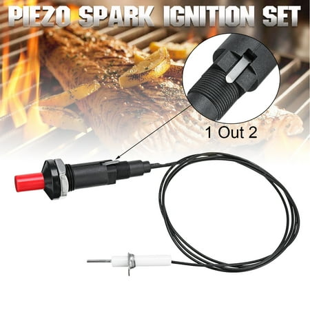 Gas Grill Igniters Universal Piezo Spark Ignition Set W/3.28 FT Cable Push Button Igniter For Gas Grill BBQ Black ()