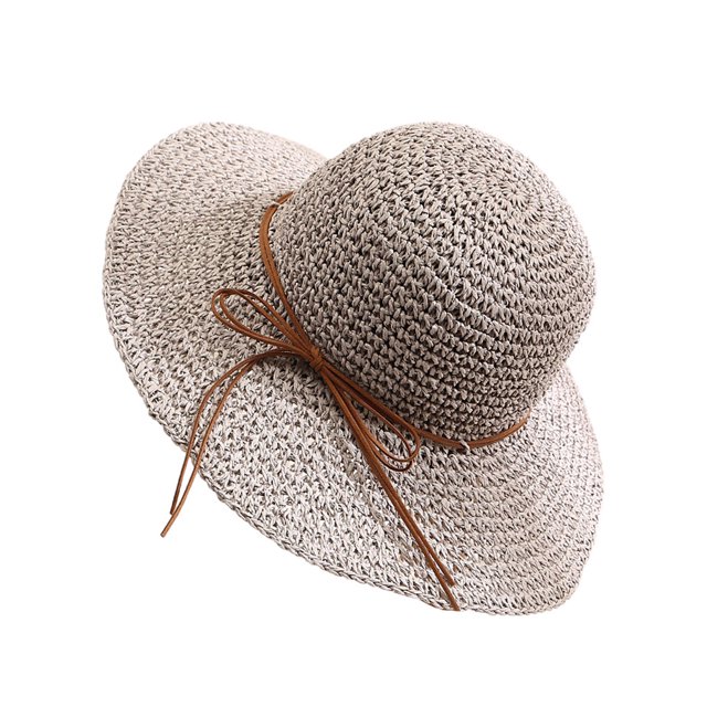 Sombrero de paja Sonducket, tela transpirable, ala ancha, gris claro