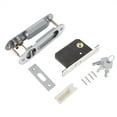 thumbnail image 1 of Door Lock,Sliding Door Lock Handle Anti-Theft with Keys for Barn Wood Furniture Hardware(Sliver), 1 of 8