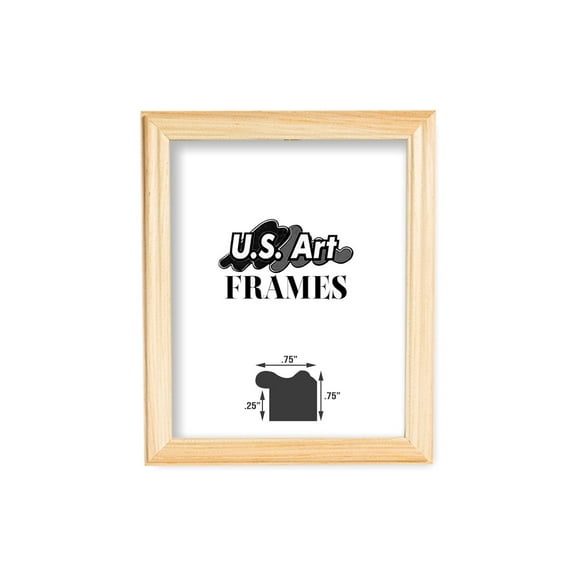 Natural Unfinished .75 inch Picture Frame, Solid Wood Wall Decor Poster Picture Frames by US Art Frames