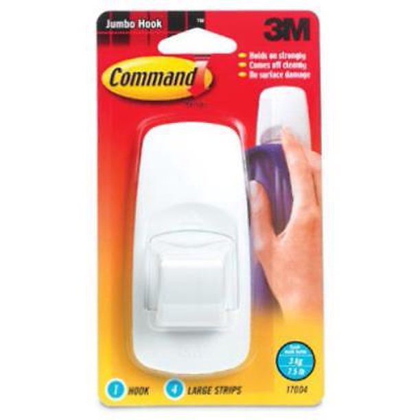5PK Jumbo Hook With Command Adhesive