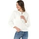 thumbnail image 1 of INSPIRE CHIC Blusa Floral Texturizado Cuello Redondo Lazo De Hombro Manga Larga Pu?os Ajustables Top De Primavera Para Mujer Blanco XS, 1 of 6