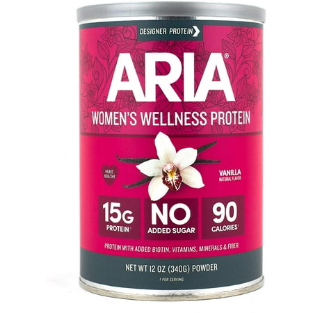 Designer Protein Aria, Vanilla, 12 Ounce, Womens Wellness Protein Powder