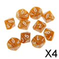 thumbnail image 1 of 4x10 Uds Dados Caras D10 Jugando D&amp;D RPG Juegos De Fiesta Dados Café, 1 of 7