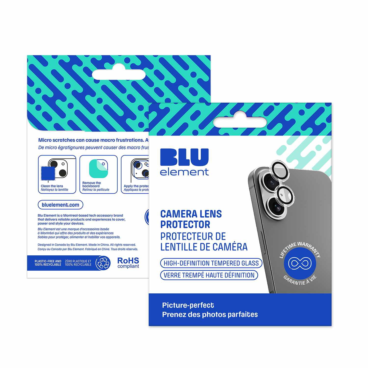 Blu Element Protecteur D'objectif Invisible 1 par 1 pour iPhone 17