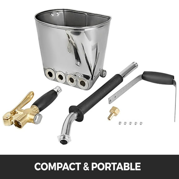 4-Jet 3HP Stucco Sprayer Plaster Sprayer - Manual Cement Mortar Hopper Gun for Wall and Ceiling Painting, Concrete Coating Application, Texture Spraying Tool