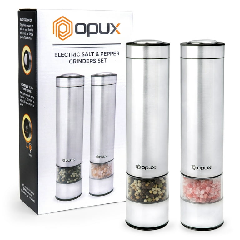 Rechargeable-Electric-Salt-and-Pepper-Grinder-Set, Electric Pepper  Grinder-Light up Electronic Salt and Pepper Shakers, Automatic Pepper  Grinder