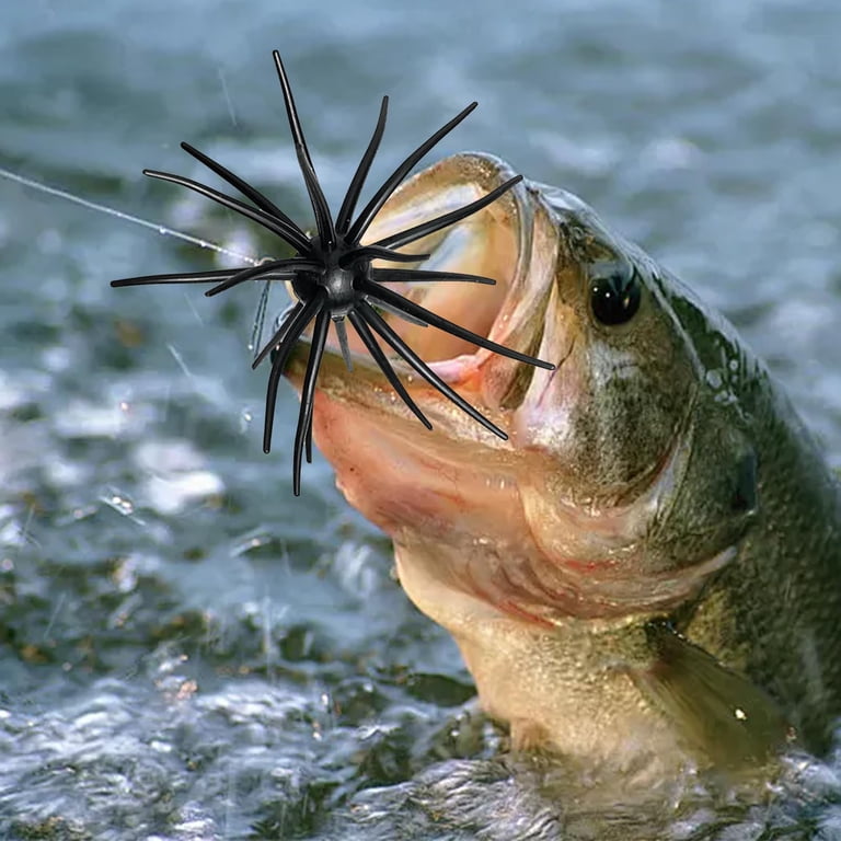 Sea Urchin Bass Bait, Floating Soft Urchin Lure for Freshwater, Dice Bait Style Urchin with Tentacles, Finesse Urchin Baits for Drop Shot Neko Rig
