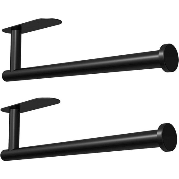 USIONE Stainless Steel Under Cabinet Paper Towel Holder - Self-Adhesive/Drill Mount, Kitchen & Bathroom Space-Saver (2Pack Grey)