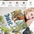 thumbnail image 3 of RUIYC Dinosaur with Name Name Blankets for Girls Boys Women Men Blanket Gifts for Birthday Christmas Halloween Anniversary for Toddler/Pets White, 3 of 6