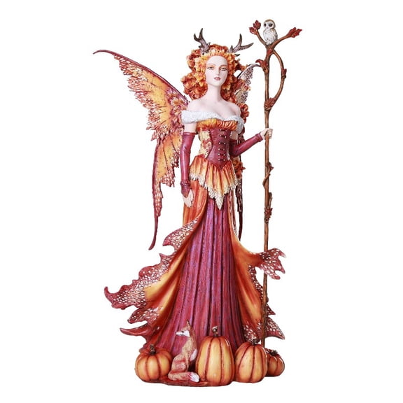 Pacific Giftware Large Fantasy PumPackin Queen Fairy Autumn Fall Decorative Statue by Artist Amy Brown 18" Tall