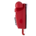 thumbnail image 4 of Teléfono fijo retro GPO 746 montado en la pared con cable rizado, color rojo, 4 of 9