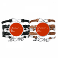 thumbnail image 1 of Happy Father Day Happiness Thanks Bracelet Hand Strap Leather Rope Wristband Double Set, 1 of 3