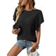 thumbnail image 4 of Usted Es Más Que un Puntaje de Prueba Capa de Camisa de Manga Corta con Ruffles, Estampado Cuello Redondo Blusa Casual, 4 of 5