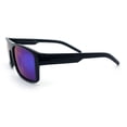 thumbnail image 4 of SA106 Polarized Rectangular Sport Sunglasses for Men UV400 Mirrored Lightweight Shiny Black Frame - Teal Mirror Lens, 4 of 6