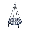 thumbnail image 4 of Columpio de cuerda de algodón para niños con ganchos de metal y marco de aleación para decoración de interiores. Azul, 4 of 8