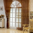 thumbnail image 5 of Sunyuer 2pcs Golden Embroidery Hollow Transparent Curtains, Garden Flower Pattern Reference Living Room Bedroom Balcony Dining Room Study Villa Hall Home Decoration, Sheer Curtains For Living Room, 5 of 7