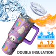 thumbnail image 3 of Spooky Halloween Tumbler, Pumpkin Bat Cup with Handle and Straw 40oz, Insulated Water Bottle Gift, 3 of 5