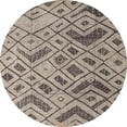 thumbnail image 1 of Ahgly Company Indoor Round Abstract Tan Brown Abstract Area Rugs, 3' Round, 1 of 6