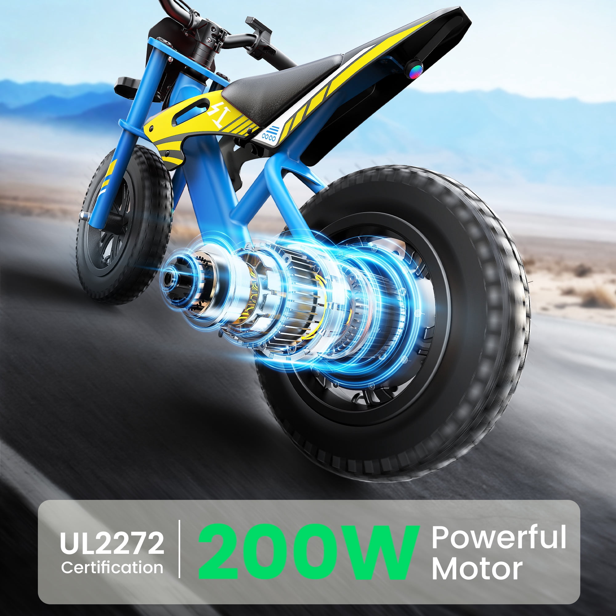 MIHOVER 21.6V Electric Bike for Kids 12", 200W Electric Banlance Bike Ages 5-8 Years Old, Electric Motorcycle Max 10MPH with LED Display, Beginners Friendly - Blue