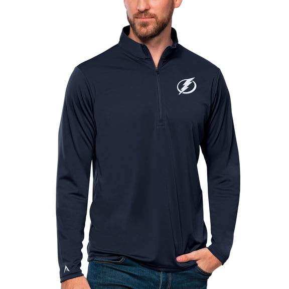 Men's Antigua Navy Tampa Bay Lightning Tribute Quarter-Zip Pullover Top